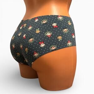 Victoria's Secret Panty Size M Cheeky Dog Print Christmas Wreaths